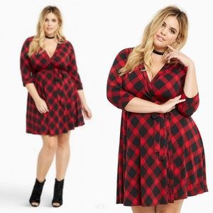Plaid Print Wrap Dress from Torrid Sz 5/28W